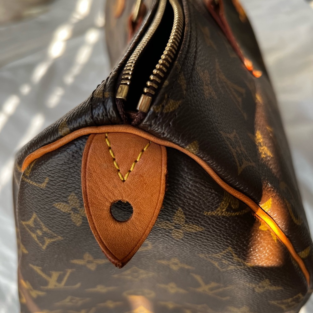 Louis Vuitton Brown Duffel Bag Speedy 35 - Picture 13 of 17
